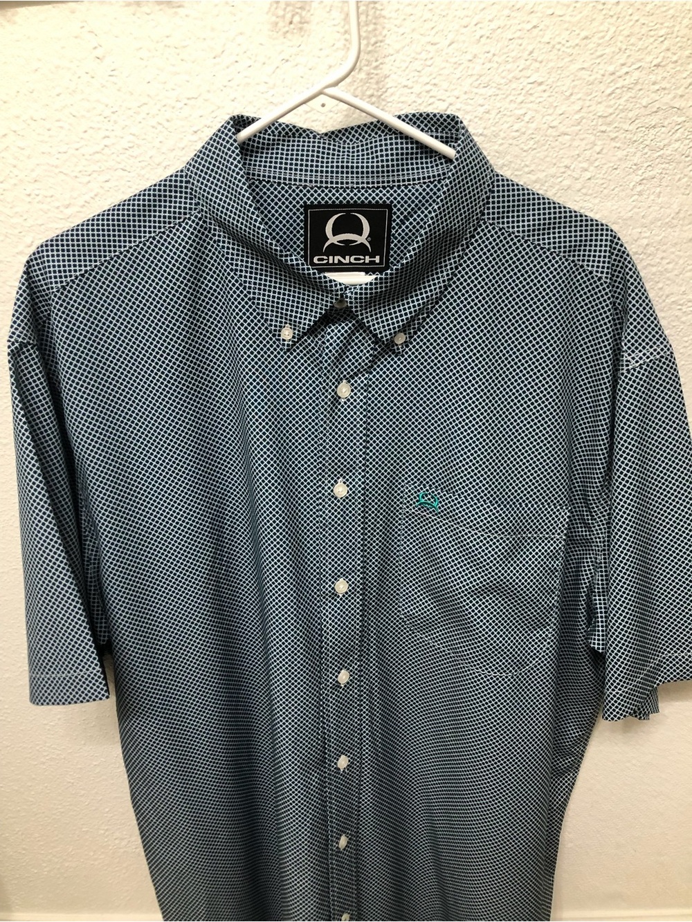 Cinch Men’s Navy Micro-Check Button-Down Shirt